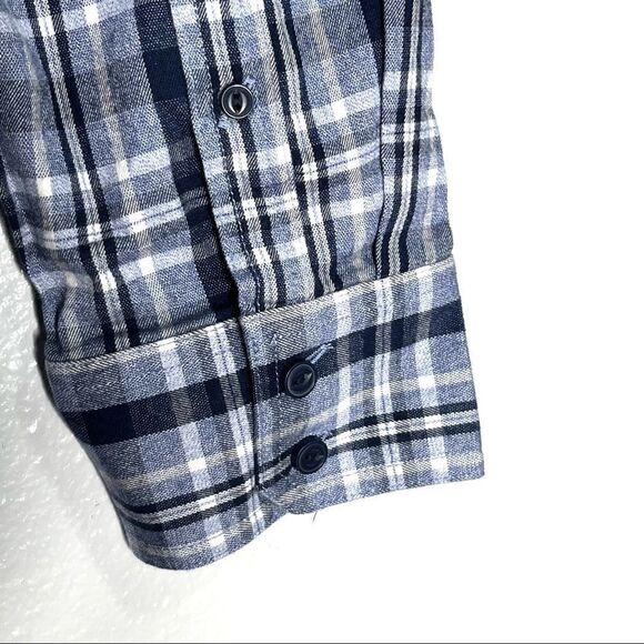 NWT Men’s Nordstrom 1901 Blue Jaspy Navy Plaid Flannel Size XL - Picture 4 of 7